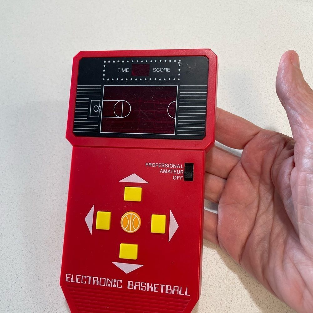 Vintage Electronic Basketball Handheld Game Retro Arcade Style Portable Gaming